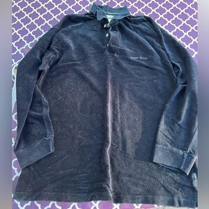 Perry Ellis Men’s Black Velour Polo Shirt
